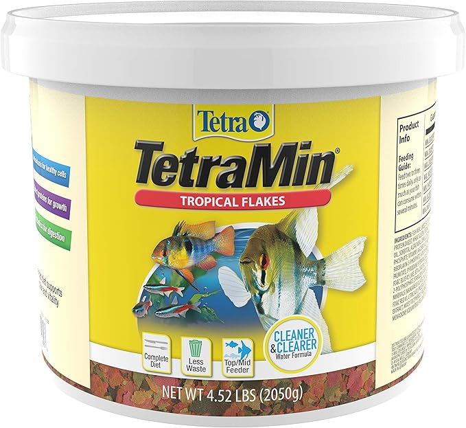 TetraMin Nutritionally Balanced Tropical Flake Food for Tropical Fish, 4.52 lbs