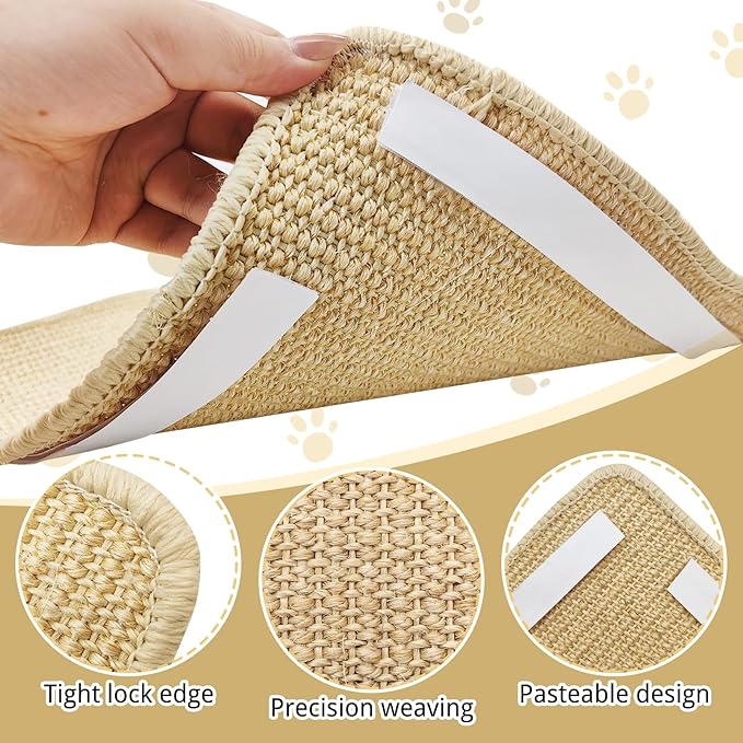 kathson Rabbit Scratching Pad 2 Pcs Natural Sisal Bunny Scratch Mat, Small Animals Nail Scratcher Guinea Pigs Grinding Claw Rug Pet Cage Flooring for Biting Sleeping Nesting (15.75 * 23.62 in)