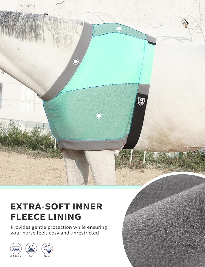 Harrison Howard Horse Shoulder Guard Thick Stretchy with Inner Soft Fleece Lining Adding Comfort Prevents Chafing Summer Mint M