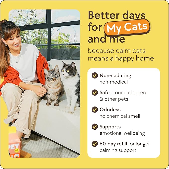 TherapetMD 60-Day Cat Calming Diffuser - Cat Pheromone Diffuser for Stress, Pee Spraying, Cat Fighting, Aggression, Excessive Meowing & Scratching - 60-Day Refill Included