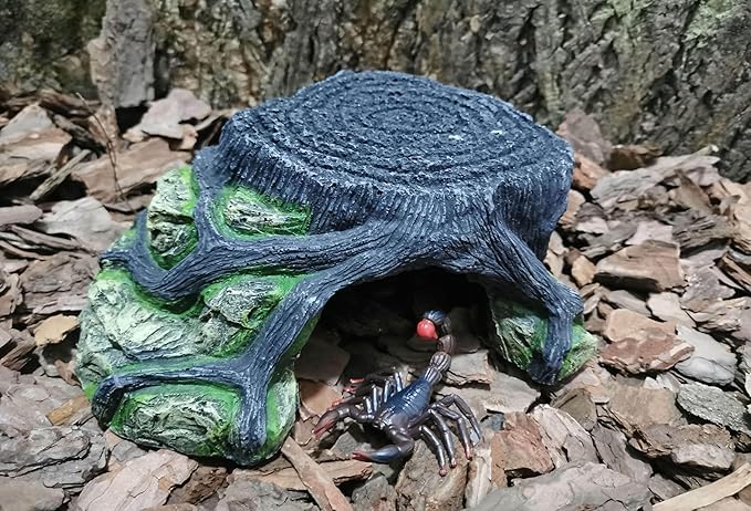 Heavy 2.9 Pounds Reptile Hide Snake Hide for Bearded Dragon Gecko Lizard Baby Ball Python Little Turtle Tortoise Use 10"×8.5"×4",Aquarium Decor for Betta Fish,Shrimp,Spider,Scorpion,Frog,Hermit Crab