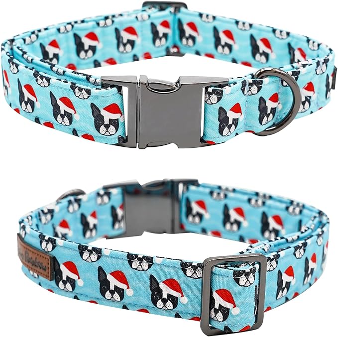 Dog Collar, Christmas Dog Collar Plaid Pet Collar Bow Holiday Bows Girl Boy Puppy Collar Adjustable Pet Collar for Small Dogs