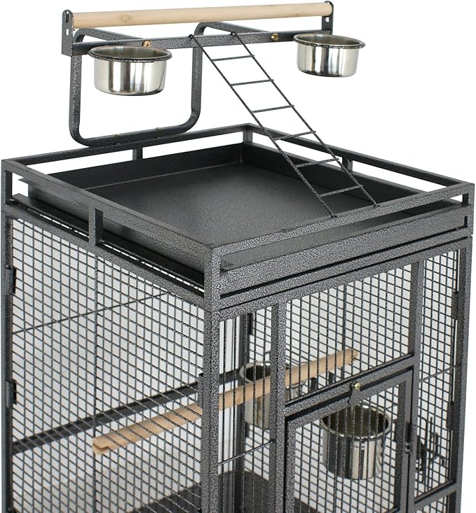 Nova Microdermabrasion 61 Inches Large Bird Cage Play Top Parrot Cockatiel Parakeet Chinchilla Macaw Cockatoo Cage W/Stand Perch Pet Supplies