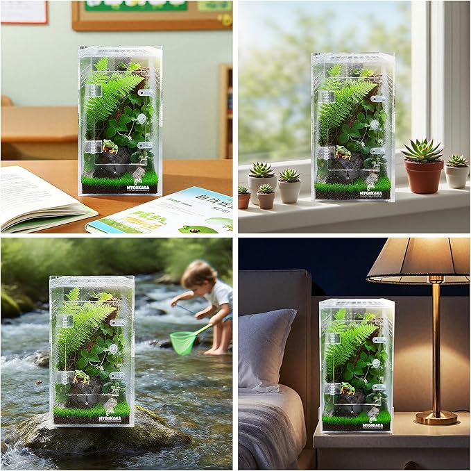 Jumping Spider Enclosure Accessories, Tarantula Spider Box, Bug Cage, Praying Mantis Habitat Enclosure, Snail Insect Terrarium, Caterpillar Habitat (6x6x12 inch)