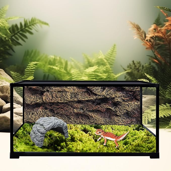 Resin Reptile Hideout Cave,Natural Habitat Decor for Bearded Dragon, Leopard Gecko, Lizards & Turtles,Terrarium Tank Accessories