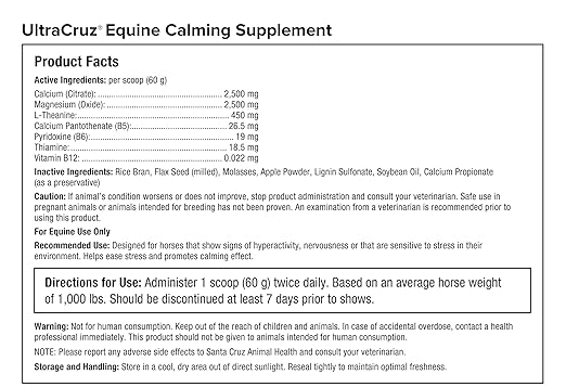 UltraCruz - sc-395986 Equine Calming Supplement for Horses, 6 lb, Pellet (20 Day Supply)
