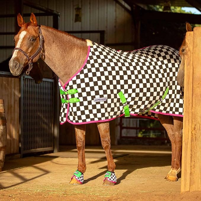 Jeffers Expression Fleece Cooler for Horses, Standard Neck, Skater Cowgirl 84"- Equine Towel Blanket, Moisture Absorbent, Light Weight, Best for Drying, Exercise, Bathing, Adjustable Belly Bands