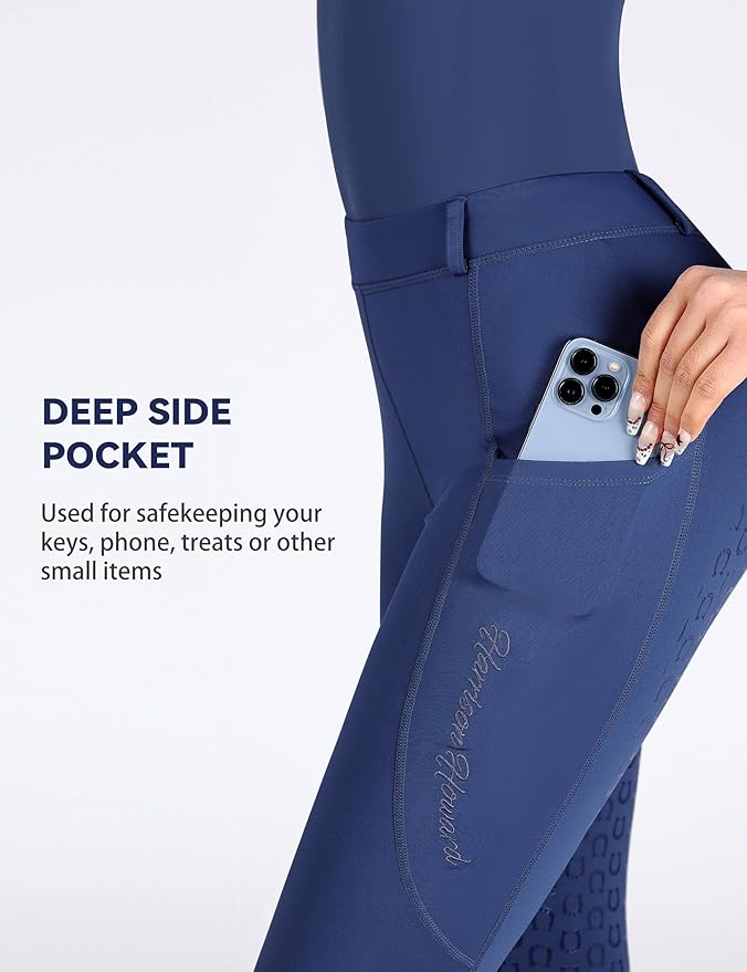 Harrison Howard Women's Horse Riding Pants Double Pocket Silicone Full-Seat Breeches Equestrian Breeches