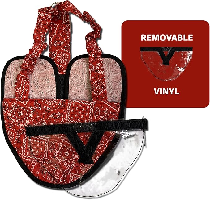 Hen Holster Wrap-Around Bird Diaper & Harness for Hens, Roosters, Ducks - with Removable Vinyl Liner, Adjustable Fit for Outdoor Adventures & Indoor Use - Easy to wear - XL, Red Bandana