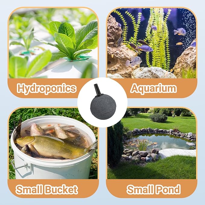 20 Pack 1.18 Inch Aquarium Air Stones, Long Lasting Aerator Oxygen Diffuser Aquarium Bubble Stone, Air Pump Accessories for Aquariums, Fish Tanks, Hydroponics, Ponds