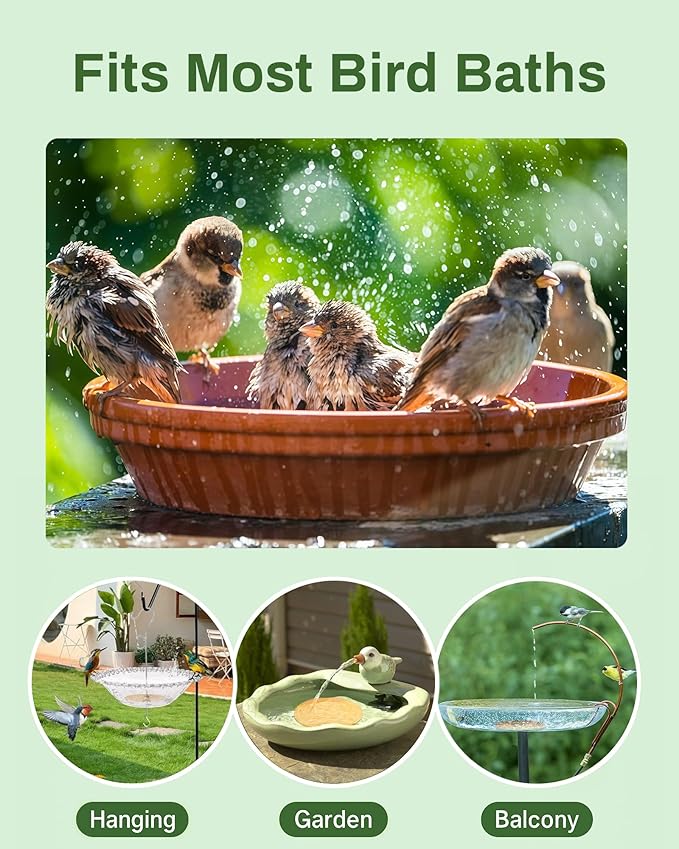Bird Bath Purification Disk Pure Copper Outside Winter Solar Power Birdbath Wild Hummingbird Pedestal Fountain Cleaner Outside Humming Feeder Cage Dispenser Heater Garden Deal Lover Women Gift