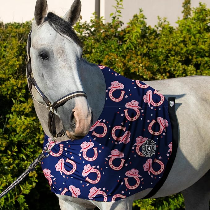 Harrison Howard Heat-Insulating Breathable Stretchy Shoulder Guard Anti Rub Bib for Horse Horseshoe L