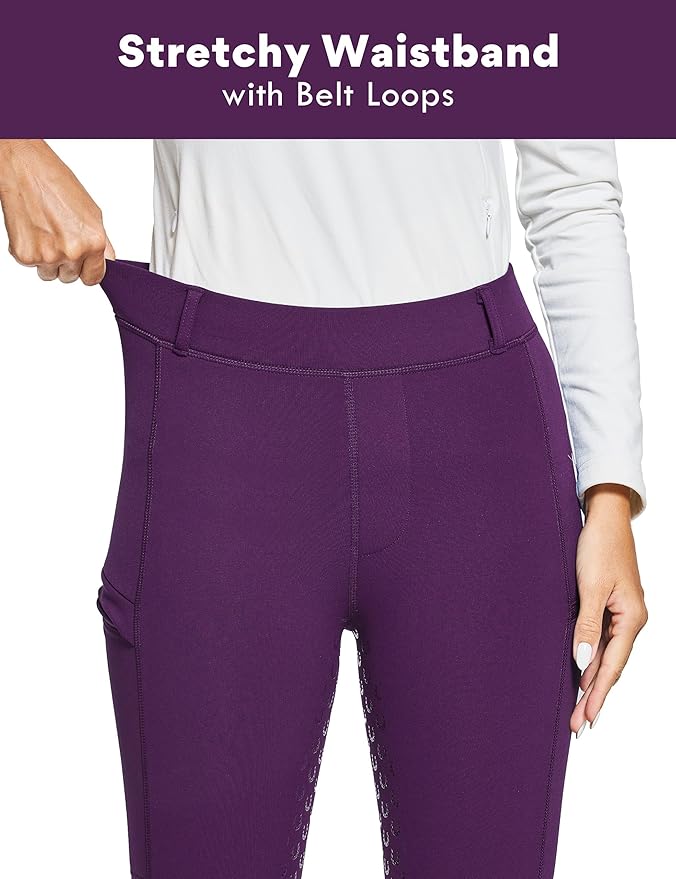 FitsT4 Sports Women's Winter Horse Riding Pants with Zipper Pockets Full Seat Riding Tights Fleece Lined Equestrian Breeches