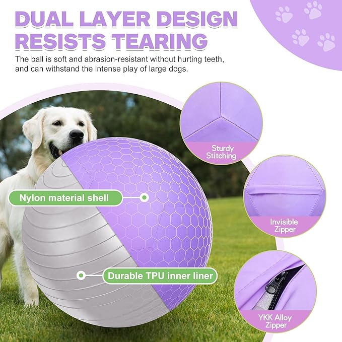 25" Herding Ball for Dogs and Horses, Durable Waterproof Dog Toy, Dual-Layer Large Interactive Pet Play Ball for Australian Shepherds, Cattle Dogs