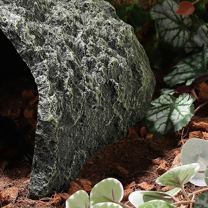 IBWell 9.1 Inch Reptile Hides Resin Tortoise Hideout for Hiding and Basking Aquarium Rock Caves for Snake Bearded Dragon Fish Lizard