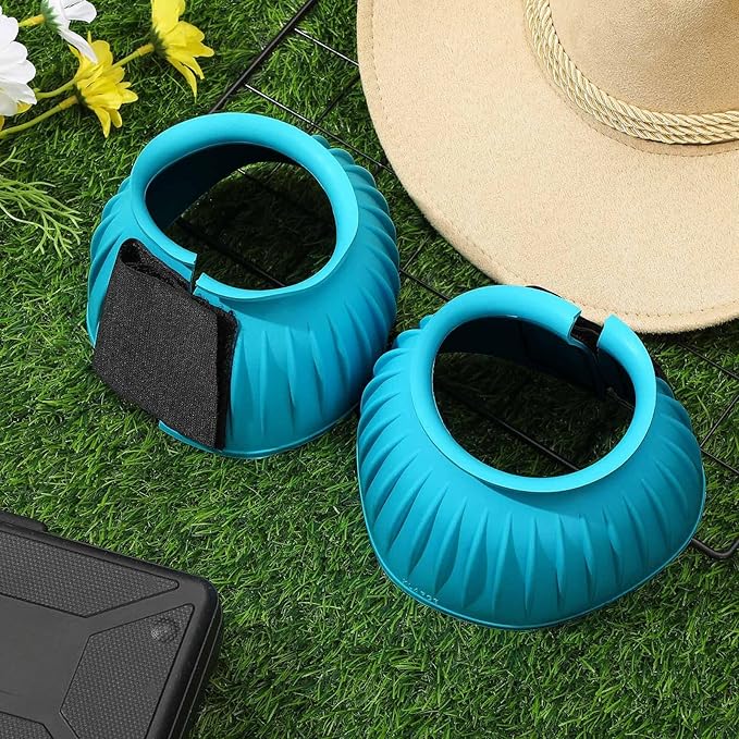 Abbylike Bell Boots for Horses 1 Pair/2 Pair Available, Protect Against Hoof Impact Trauma, Rubber Bell Boots Horse Care for Turnout, No Rub Design Wrap Hook and Loop