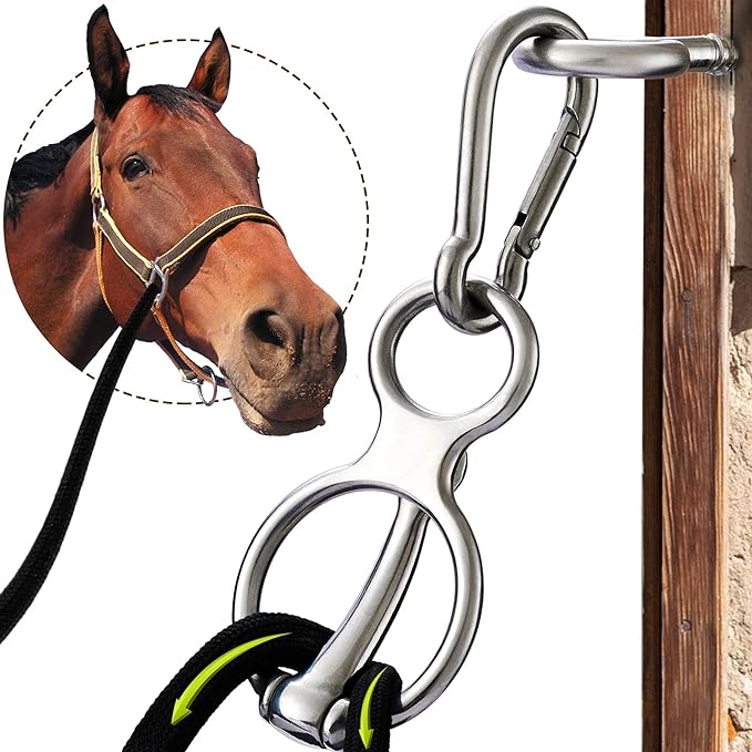 Horse Tie Ring, Safe Tie Horse Supplies, Humane Way Tie Ring, Magnetic Ring for Tying and Retracting, Helps Horse Pull Back and Releases Stress from The Horse