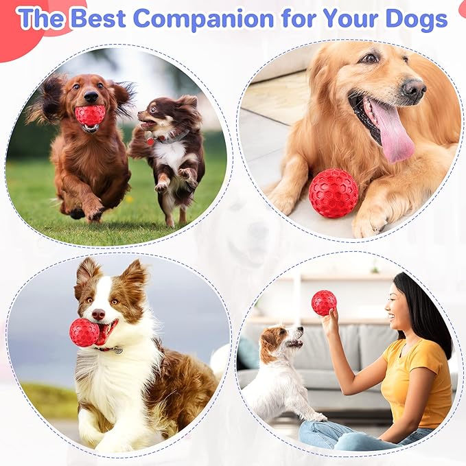 Interactive Squeaky Dog Balls Puppy Toys, Dog Toys for Small Dogs, Puppy Chew Toys for Teething and Relax, Dog Chew Toy Balls Small Dog Toys for Small Breed, Outdoor Dog Toys
