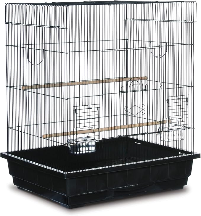 Prevue Pet Products Square Top Parakeet Cage, Black 25.0" L x 21.0" W x 29.5" H