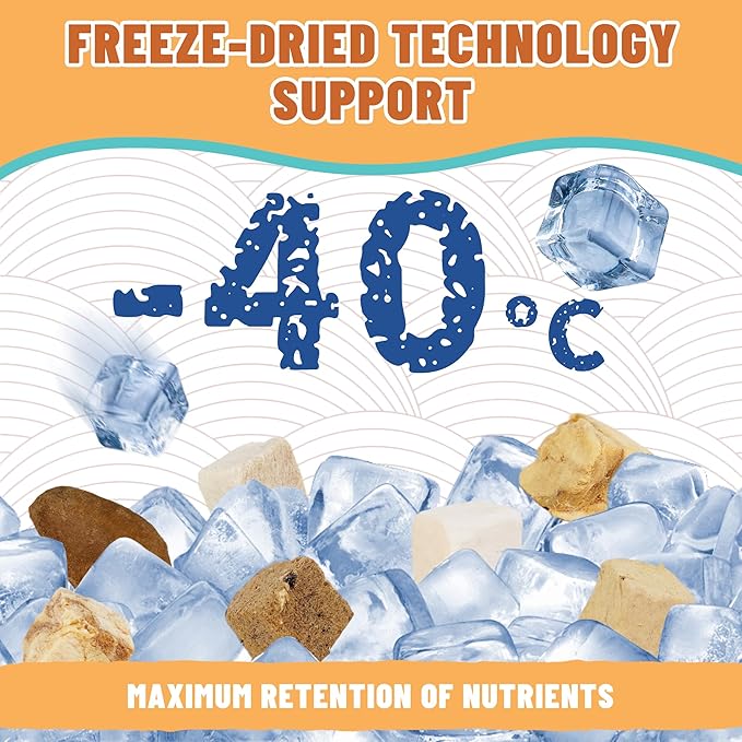 Just Try 7-in-1 Freeze-Dried Dog Teats Mix for Dogs & Cats - Chicken, Duck, Salmon, Cod, Liver & Heart - Grain-Free, Training & Treats