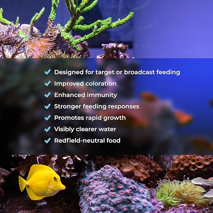 Benepets BeneReef Powder Complete Reef Nutrition - Optimize Coral Growth, Color & Regeneration, Max Nutrient Absorption, Prebiotics & Probiotics, Coral & Fish Food - 40 Grams