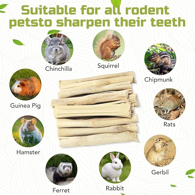 430g Natural Sweet Bamboo Chew Toys Chew Sticks Bamboo Sticks Teething Toy for Rabbit, Bunny, Guinea Pig, Hamster, Chinchilla, Bunny, Rat and Other Small Animals