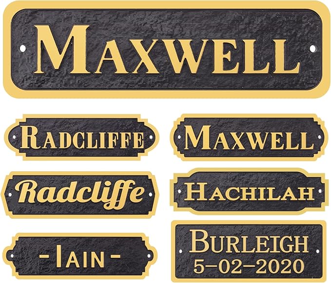 Acrylic Horse Stall Name Plate, 2.4" x 8" Personalized Stall Signs, UV Protected, Custom Pet Name Sign, All Weather Adhesive, Mounting (Gold, Style 3)