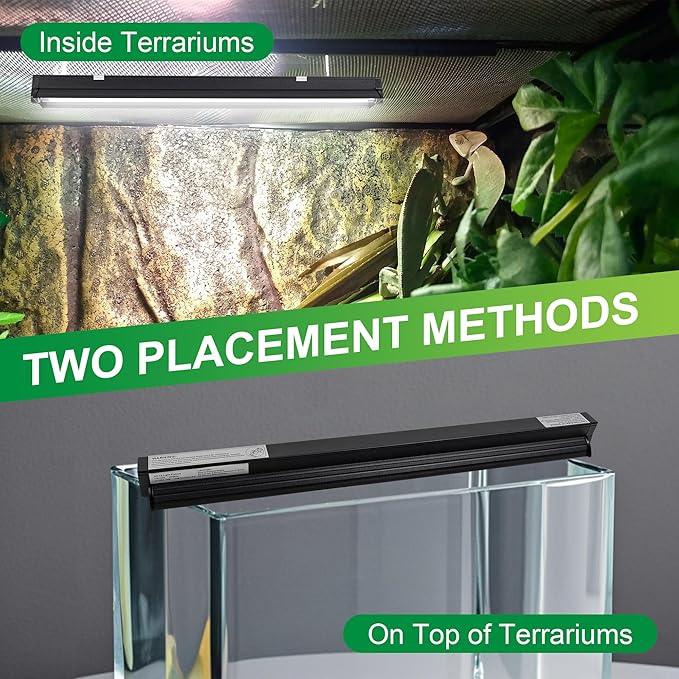 UVB Reptile Light Kit, 24W T5 Lamp Fixture and 5.0 UVB Tube Combo, Linear Lighting Bar Ideal for Tropical Reptiles Bearded Dragon Hermit Crab Turtle Leopard Gecko Tank Chameleons Iguanas Snake
