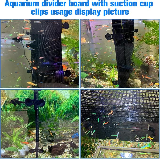 8pcs Fish Tank Divider with 10 pcs Suction Cups DIY Adjustable Aquarium Divider Filter Bottom Fish Tank Isolation Board Egg Crate