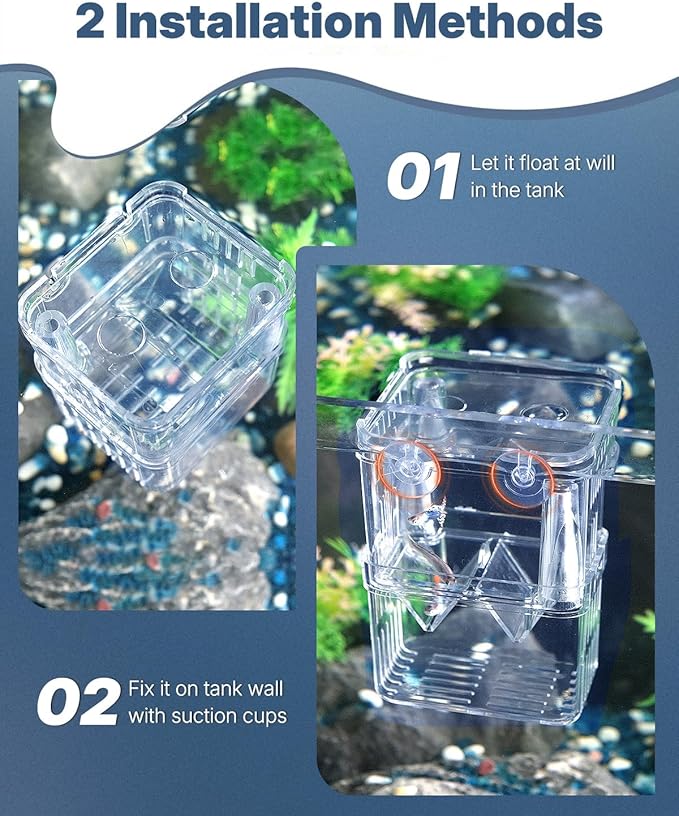 Pawfly Small Aquarium Fish Breeding Box for Fry Hatchery, Shrimp & Aggressive Fish Isolation