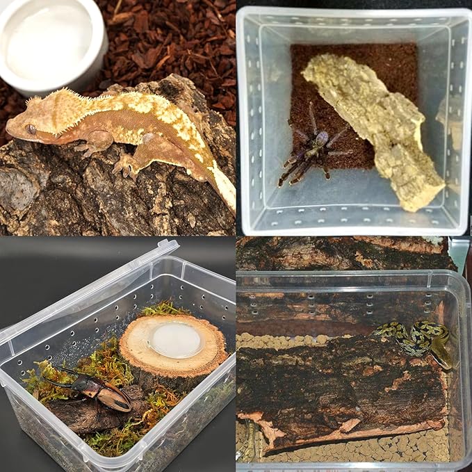 VCEPJH Reptile Bark Bedding,2 LB Natural Cork Bark for Reptiles Flat Cork Wood Terrarium Substrate Tank Supplies for Snake Spiders Bearded Dragons Hermit Crabs Geckos