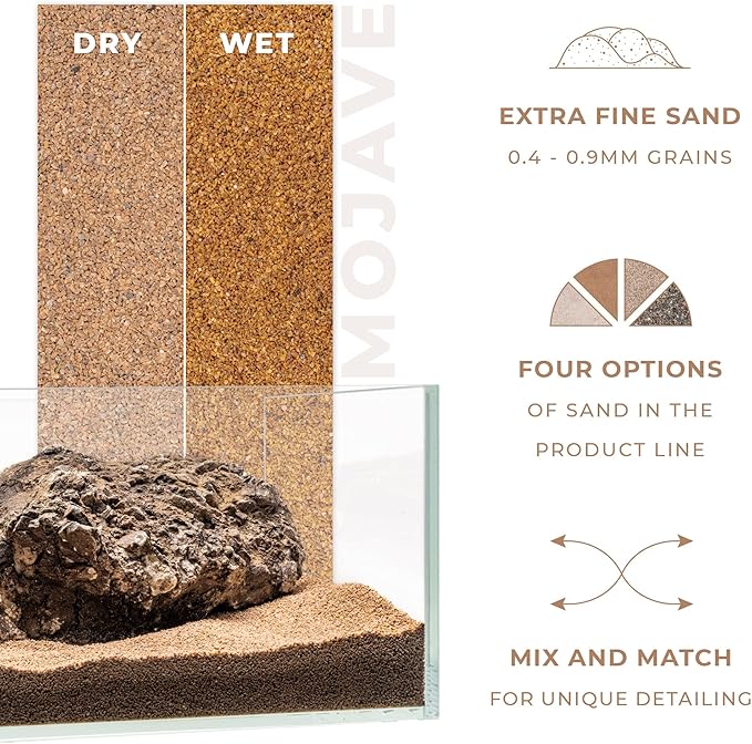 UNS Controsand - Mojave, 3L - Natural Freshwater 0.4-0.9mm Warm Sand for Aquascaping Planted Tanks - Aquarium, Terrarium, Paludarium Substrate for Betta, Shrimp, Fish, Jumping Spider, Turtle