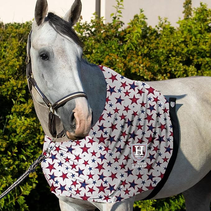 Harrison Howard Heat-Insulating Breathable Stretchy Shoulder Guard Anti Rub Bib for Horse Vivid Stars L