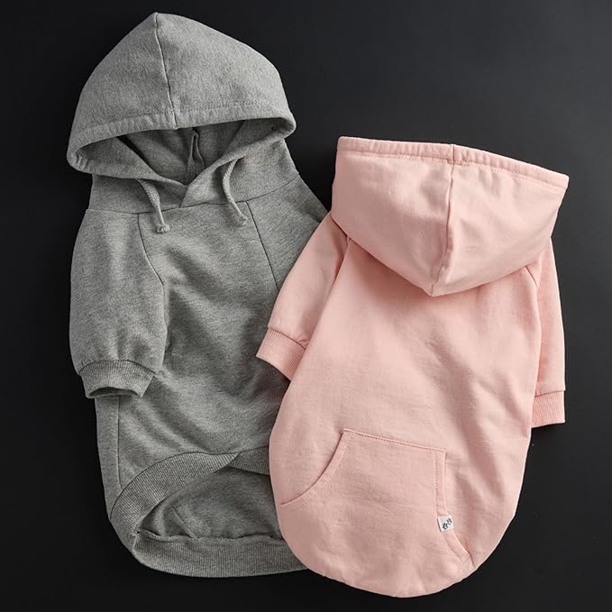Rocky – The Orginal Lightweight Hooded TEE 100% Organic Cotton Dog Hoodie Pet Coat Sweater for Small, Medium, Large Dogs, Pink, X-Small