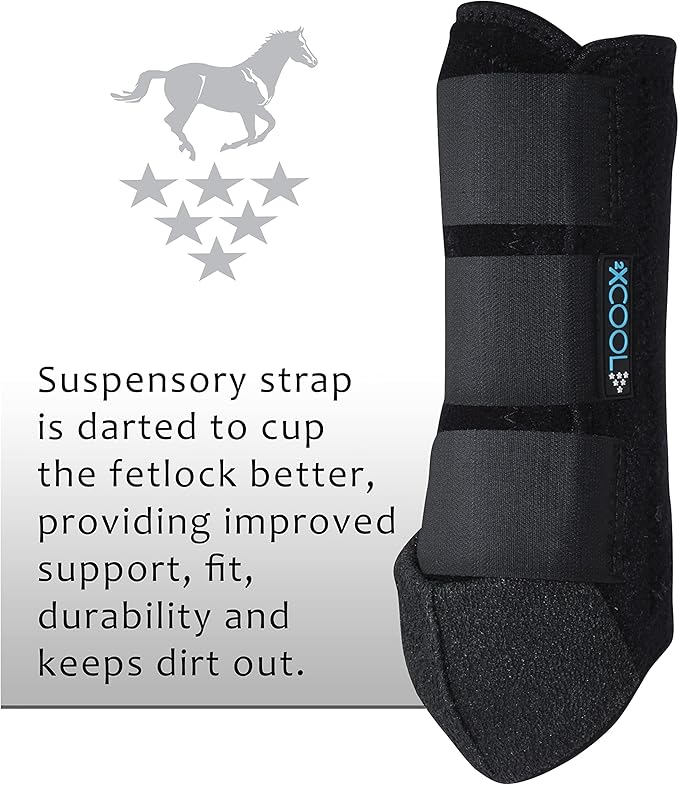 Professional's Choice 2XCOOL Sports Medicine Horse Boots | Protective & Breathable Design for Ultimate Comfort & Durability in Active Horses | Value 4 Pack | Small Black