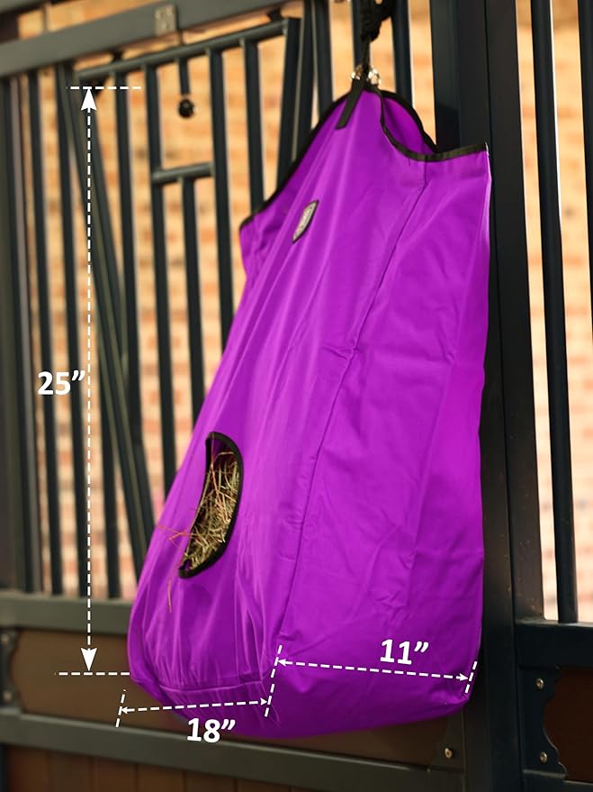 Harrison Howard Premium Durable Horse Hay Bag Slow Feed Hay Bag Waterproof Large Capacity Horse Tote 3pcs-Purple