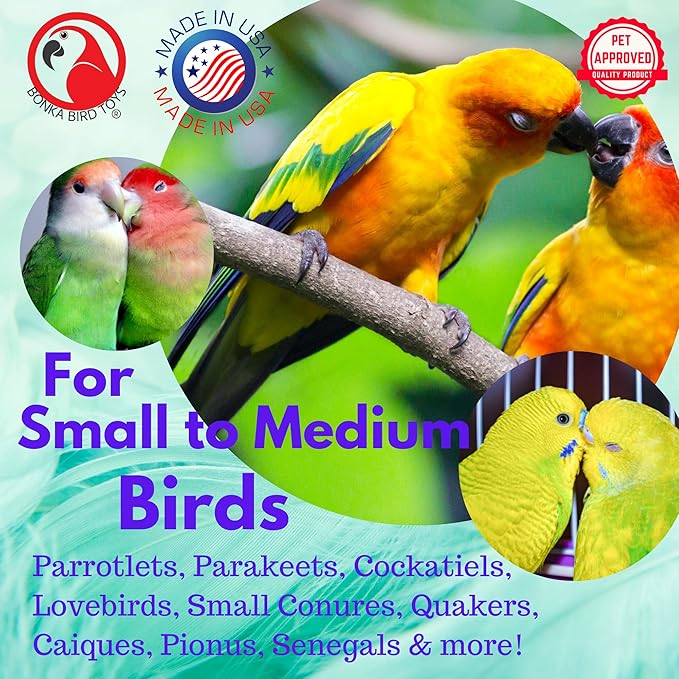 Bonka Bird Toys 1925 Cake Natural Sola Shred Forage Chew Treat Parrot Parrotlet Budgie Cockatiel Parakeets and Other Similar Birds (Pack of 2)