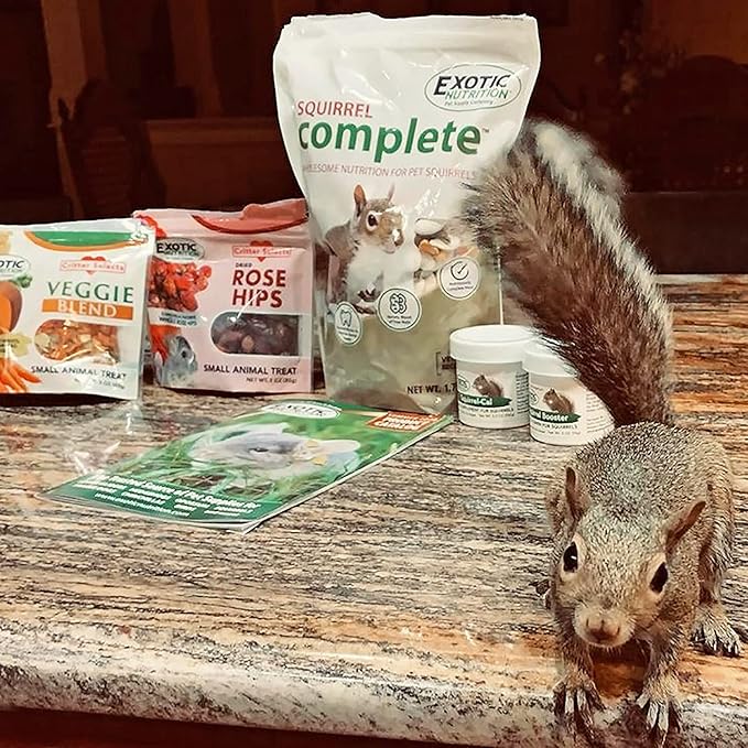 Squirrel Food Starter Package - Includes Nutritionally Complete Diet, Natural Treats & Healthy Vitamin Supplements - for Grey Squirrels, Ground Squirrel, Chipmunks, Flying Squirrels