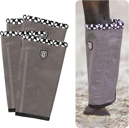 Fine Mesh Fly Boots Loose Fitting & Non-Slip Horse Fly Leggings Fleece Air Flow (Set of 4)