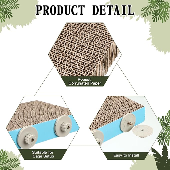 Skyygemm 3 Pcs Bird Chew Toys Parrot Perch Cardboard Platform for Cage Bird Paw Grinding Stand Parrot Cage Playground Exercise Toys for Macaws Small Parakeets Budgies Conure Cockatiel(Large)