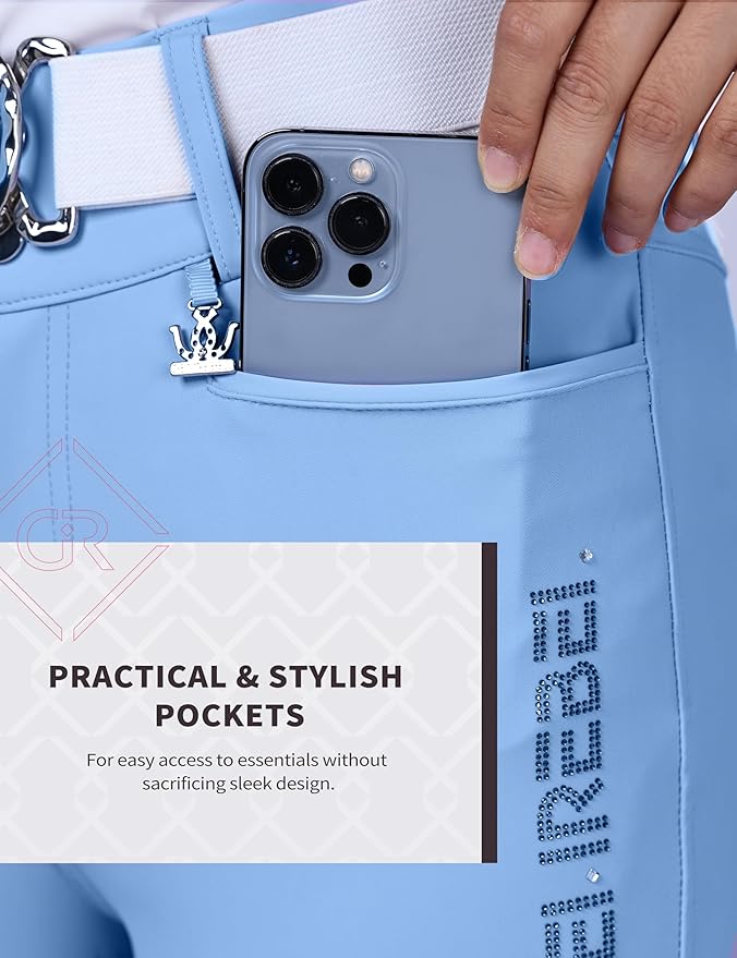 Riding Pants for Women Full Seat Riding Tights with Pockets Equestrian Pants Comfortable Non-Slip Grip Breeches