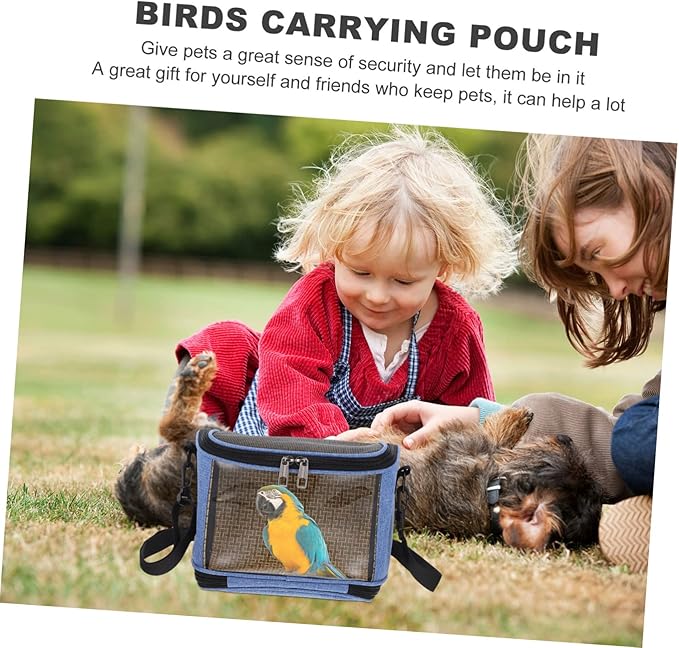 balacoo 1pcs Transparent Parrot Carrier Bag Breathable Outdoor Tote Straps Comfortable Crossbody Pet Pouch for Travel Hiking Camping for Birds Cockatiels and Pets