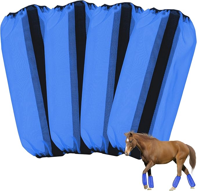 Mesh Fly Boots Horse Fly Boots Mesh Fly Wraps Leg Guard for Horse Set of 4