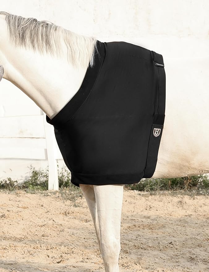 Harrison Howard Horse Shoulder Guard Thick Stretchy with Inner Soft Fleece Lining Adding Comfort Prevents Chafing Black L