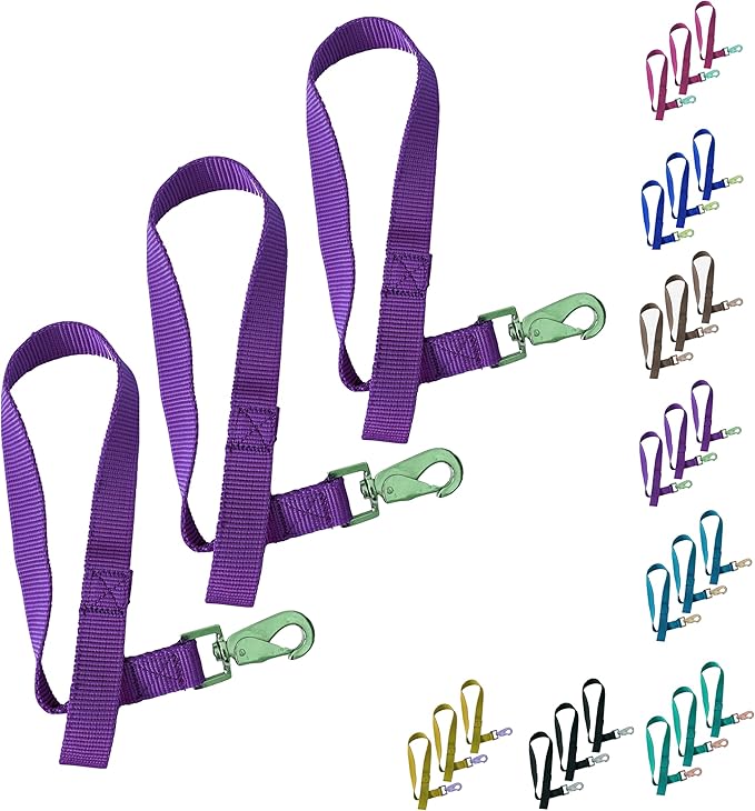 Majestic Ally Pack of 3 Horse Bucket Strap Hangers – Practical and Easy Design for Indoor or Outdoor Use -Set of 3,-1"x22"