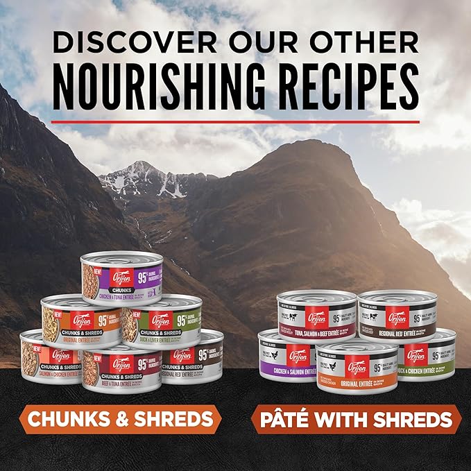 ORIJEN Chunks & Shreds Wet Cat Food Original Entrée 3oz Cans (12 Count)