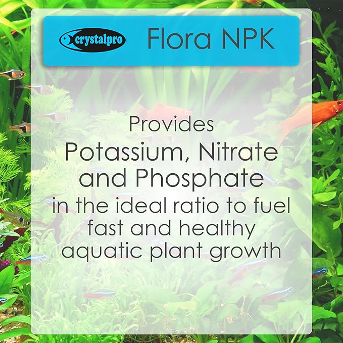 Flora NPK - Liquid Macro Nutrient Fertilizer for Aquarium Plants (Nitrate, Phosphate, Potassium) - Boosts Growth and Color in Freshwater Tanks - Part of The Flora Nutrition Series - 16.9 fl oz
