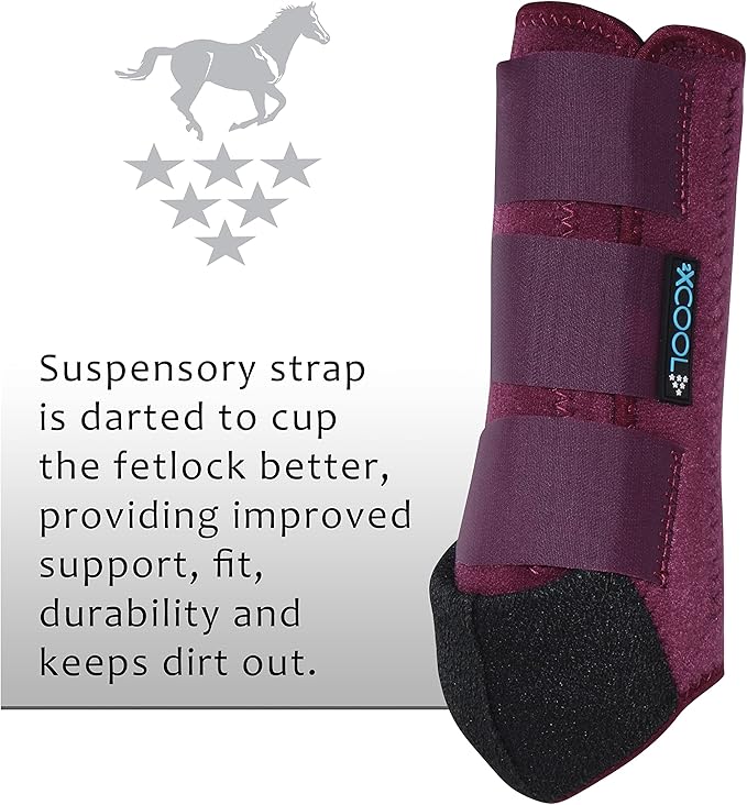 Professional's Choice 2XCOOL Sports Medicine Horse Boots | Protective & Breathable Design for Ultimate Comfort, Durability & Cooling in Active Horses | 2 Pack Medium Wine