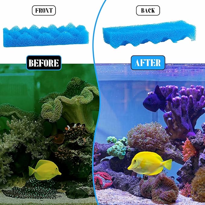 Maxcheck 10 Pack Compatible with 306/307 Blue Bio Sponge Value, Replacement Filter Media Sponge Pads for Aquarium