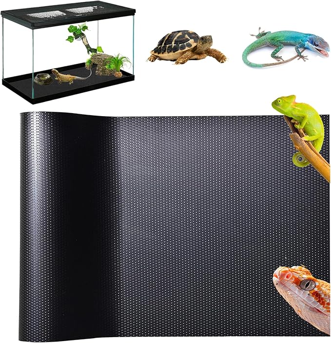 Bearded Dragon Tank Accessories, 18x118 in Large Non-Stick Reptile Carpet Substrate Terrarium Tank Liner Carpet, Waterproof Reptile Bedding Floor Mats for Snakes, Leopards, Geckos, Lizards